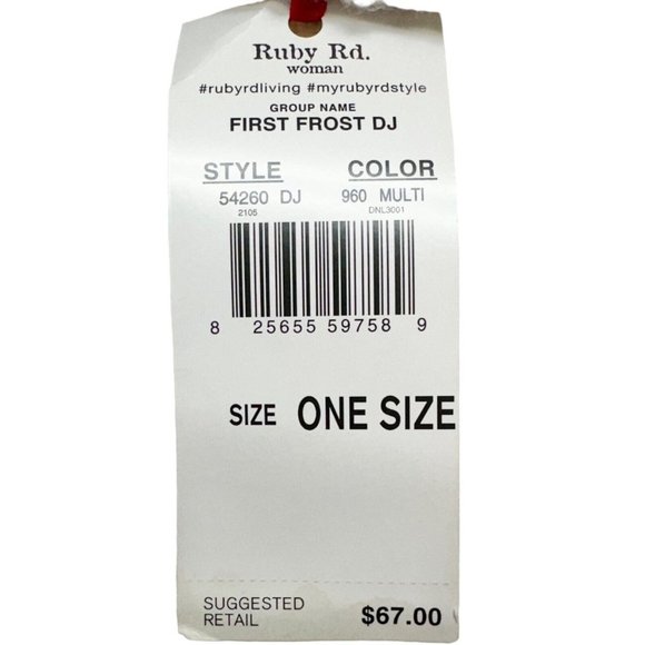 Ruby Road Sweater Women's OSFA White Light Blue Gray Knit LS Crew Neck Soft NWT - Picture 7 of 10